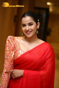 Telugu Actress Komalee Prasad in a Red Saree