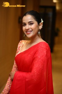 Telugu Actress Komalee Prasad in a Red Saree