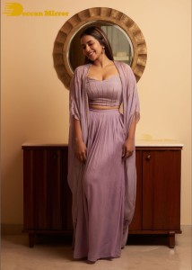 Komalee Prasad in a purple dress