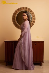 Komalee Prasad in a purple dress