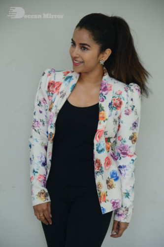 Telugu Actress Komalee Prasad Photoshoot in a white floral jacket