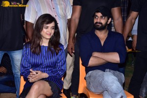 Naga Shaurya and Shirley Setia promote the film Krishna Vrinda Vihari at S V Defence Academy in Tirupati