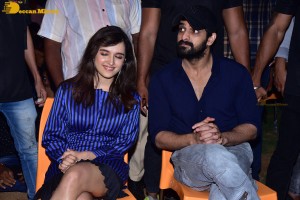 Naga Shaurya and Shirley Setia promote the film Krishna Vrinda Vihari at S V Defence Academy in Tirupati