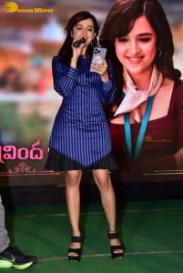 Naga Shaurya and Shirley Setia promote the film Krishna Vrinda Vihari at S V Defence Academy in Tirupati