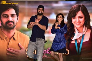 Naga Shaurya and Shirley Setia promote the film Krishna Vrinda Vihari at S V Defence Academy in Tirupati