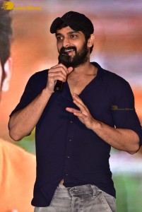 Naga Shaurya and Shirley Setia promote the film Krishna Vrinda Vihari at S V Defence Academy in Tirupati