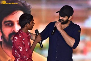 Naga Shaurya and Shirley Setia promote the film Krishna Vrinda Vihari at S V Defence Academy in Tirupati