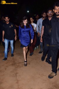 Naga Shaurya and Shirley Setia promote the film Krishna Vrinda Vihari at S V Defence Academy in Tirupati