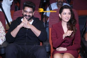 Naga Shaurya and Shirley Setia attend the teaser launch of the film Krishna Vrinda Vihari