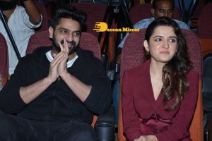 Naga Shaurya and Shirley Setia attend the teaser launch of the film Krishna Vrinda Vihari