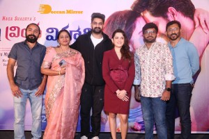 Naga Shaurya and Shirley Setia attend the teaser launch of the film Krishna Vrinda Vihari