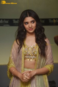 Telugu Actress Krithi Shetty in a green dress