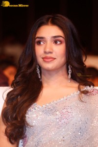 Telugu actress Krithi Shetty in a blue saree