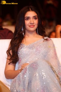 Telugu actress Krithi Shetty in a blue saree