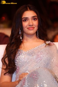 Telugu actress Krithi Shetty in a blue saree