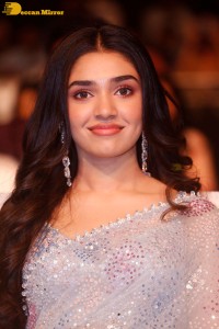 Telugu actress Krithi Shetty in a blue saree