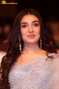 Telugu actress Krithi Shetty in a blue saree