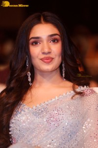 Telugu actress Krithi Shetty in a blue saree