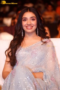 Telugu actress Krithi Shetty in a blue saree