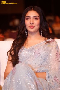 Telugu actress Krithi Shetty in a blue saree