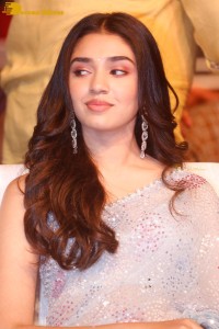 Telugu actress Krithi Shetty in a blue saree