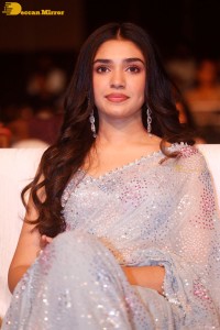 Telugu actress Krithi Shetty in a blue saree