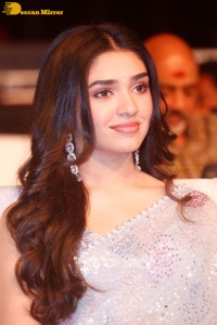 Telugu actress Krithi Shetty in a blue saree