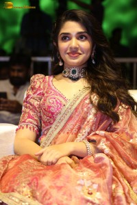 actress krithi shetty in a red lehenga choli dress