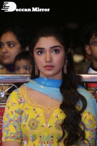 Actress Krithi Shetty in a Yellow Dress