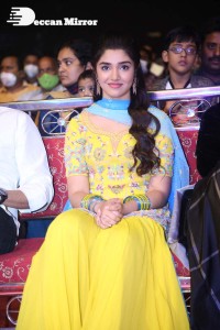 Actress Krithi Shetty in a Yellow Dress