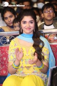 Actress Krithi Shetty in a Yellow Dress