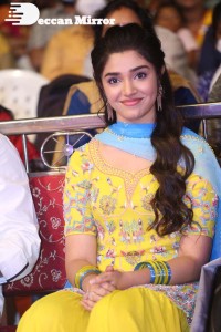 Actress Krithi Shetty in a Yellow Dress