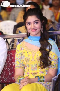 Actress Krithi Shetty in a Yellow Dress