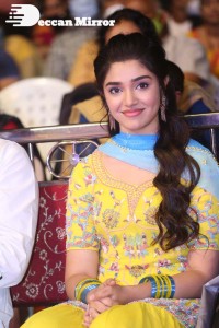 Actress Krithi Shetty in a Yellow Dress