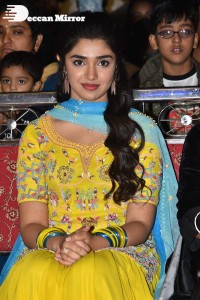 Actress Krithi Shetty in a Yellow Dress