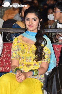 Actress Krithi Shetty in a Yellow Dress