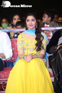 Actress Krithi Shetty in a Yellow Dress