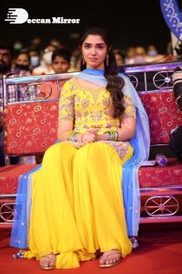 Actress Krithi Shetty in a Yellow Dress