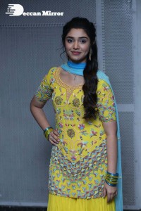 Actress Krithi Shetty in a Yellow Dress