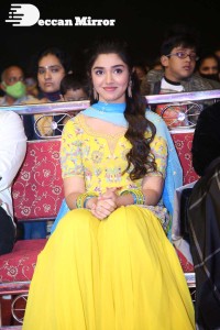 Actress Krithi Shetty in a Yellow Dress