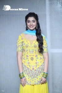 Actress Krithi Shetty in a Yellow Dress