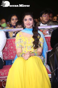 Actress Krithi Shetty in a Yellow Dress