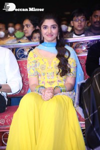 Actress Krithi Shetty in a Yellow Dress