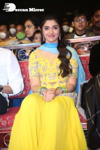 Actress Krithi Shetty in a Yellow Dress