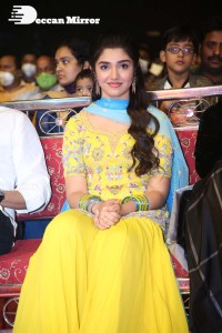 Actress Krithi Shetty in a Yellow Dress