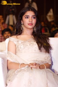 Telugu Actress Krithi Shetty seen at a movie function