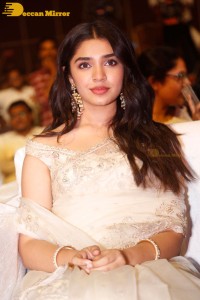 Telugu Actress Krithi Shetty seen at a movie function