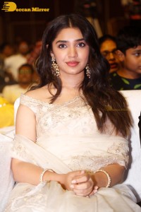 Telugu Actress Krithi Shetty seen at a movie function