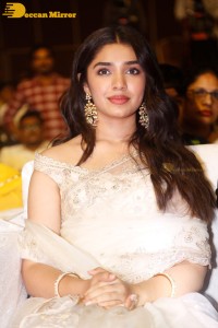 Telugu Actress Krithi Shetty seen at a movie function