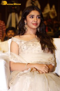 Telugu Actress Krithi Shetty seen at a movie function